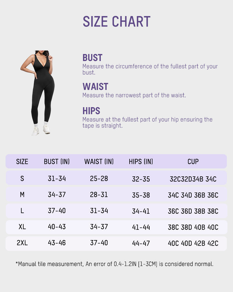 Deep V Tummy Control Sculpting Jumpsuit - Volutto