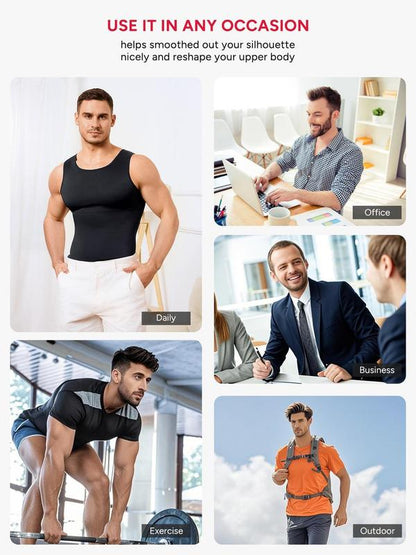 Men's Basic Compression Shapewear Vest - Volutto