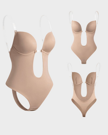 Strapless U Plunge Thong Bodysuit - Volutto