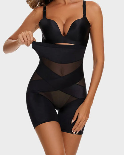Crossover Bandage High Waist Hip-Lifting Shorts - Volutto