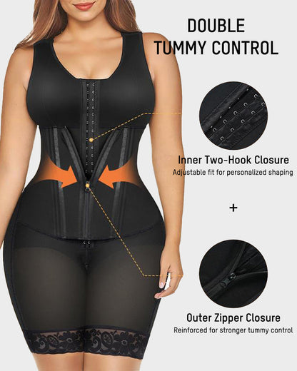 Fajas Colombianas Double Tummy Control Full Body Shapewear - Volutto