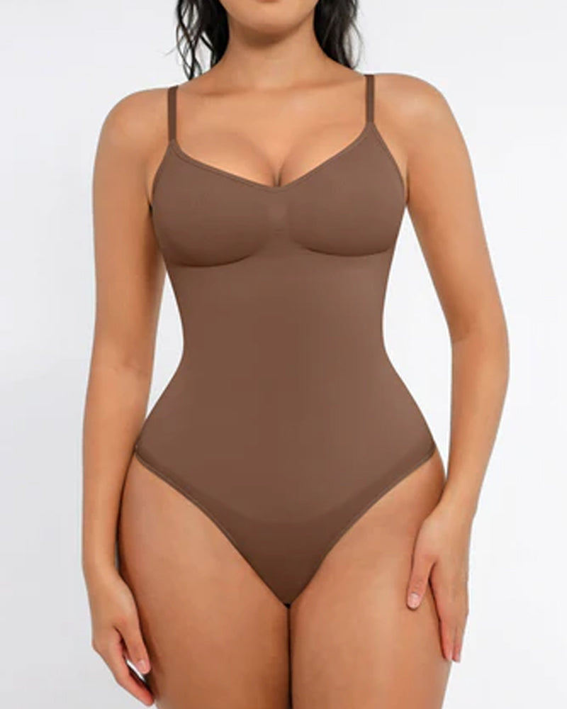 Tummy Control Bodysuit Seamless Sculpting Snatched Waist Body Suit Thong - Volutto