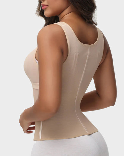 Double-Layer Tummy Control Waist Shaper Girdle With Bra - Volutto