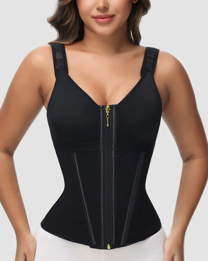 Double-Layer Tummy Control Waist Shaper Girdle With Bra - Volutto