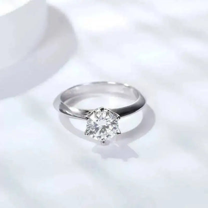 Moissanite Ring Diamond Solitaire Ring for Women Volutto