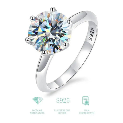 Moissanite Ring Diamond Solitaire Ring for Women Volutto
