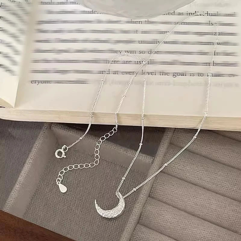 925 Sterling Silver Moon Necklace for Women