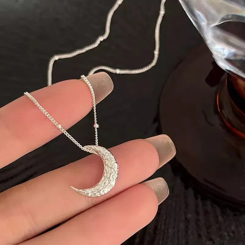 925 Sterling Silver Moon Necklace for Women