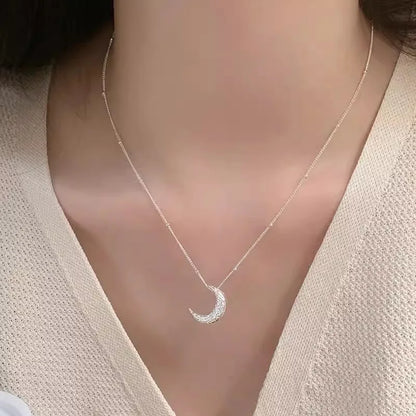 925 Sterling Silver Moon Necklace for Women