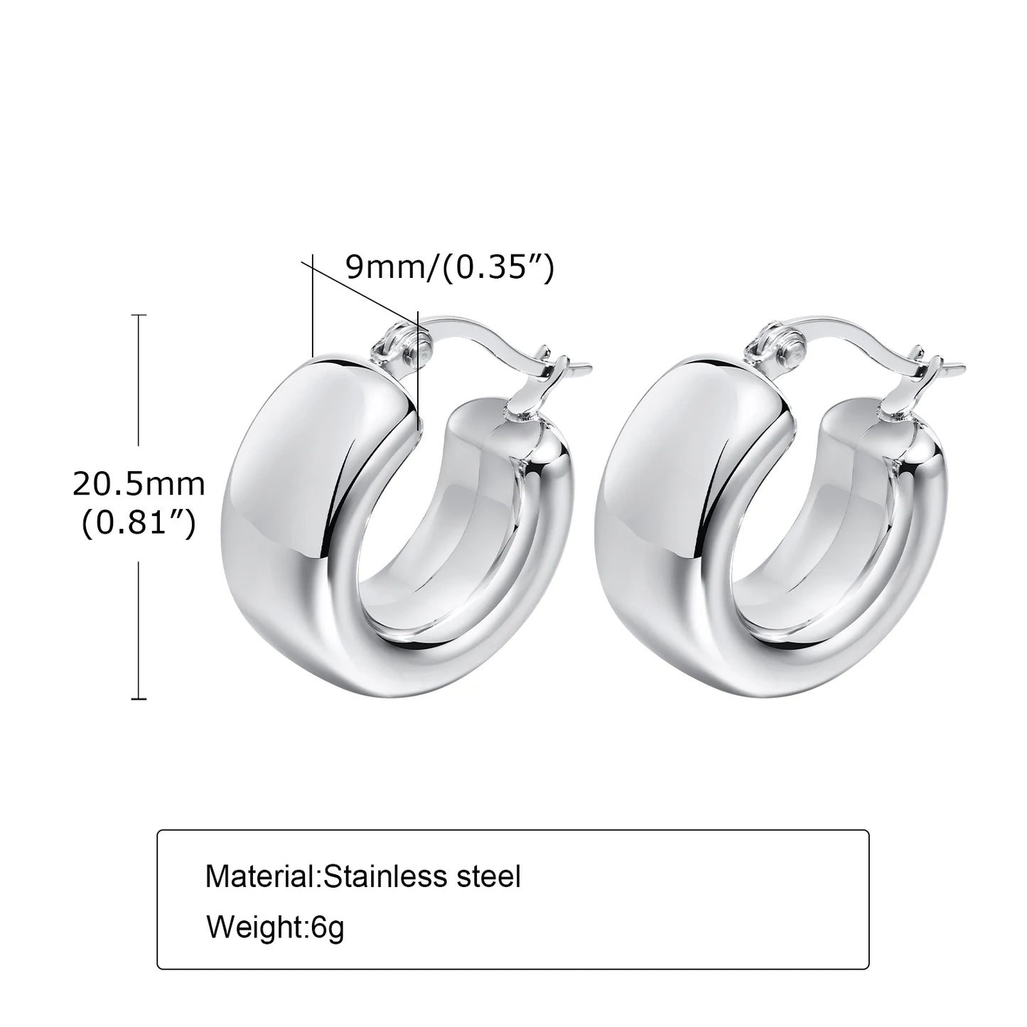 Women Huggie Earrings Stainless Steel Volutto