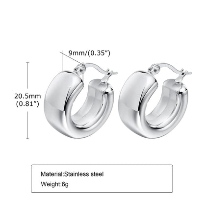 Women Huggie Earrings Stainless Steel Volutto