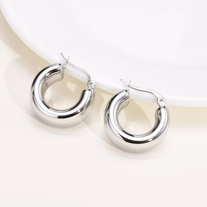 Women Huggie Earrings Stainless Steel Volutto