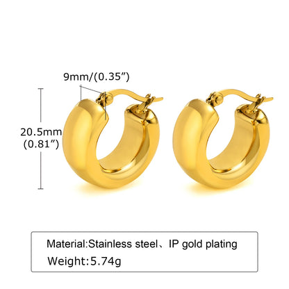 Women Huggie Earrings Stainless Steel Volutto