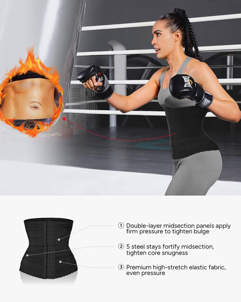 Segmented Waist Trainer Corset With Steel Bones - Volutto