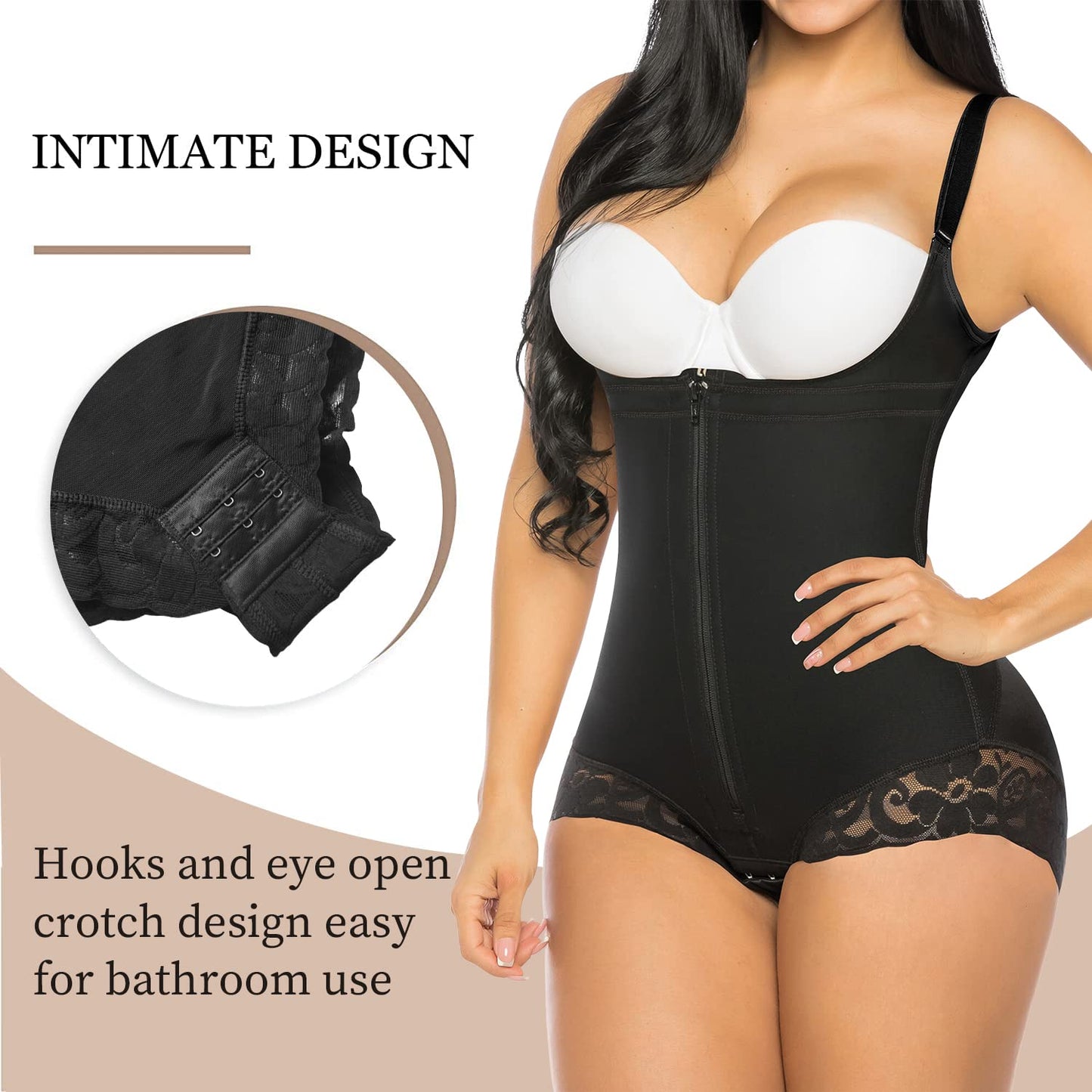 Tummy Control Colombian Open Bust Body Shaper Slimmer Bodysuit - Volutto