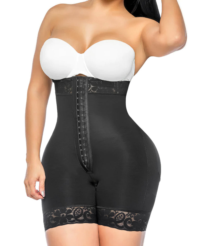 Tummy Control Shapewear for Women Fajas Colombianas Body Shaper Shorts with Zipper Crotch - Volutto