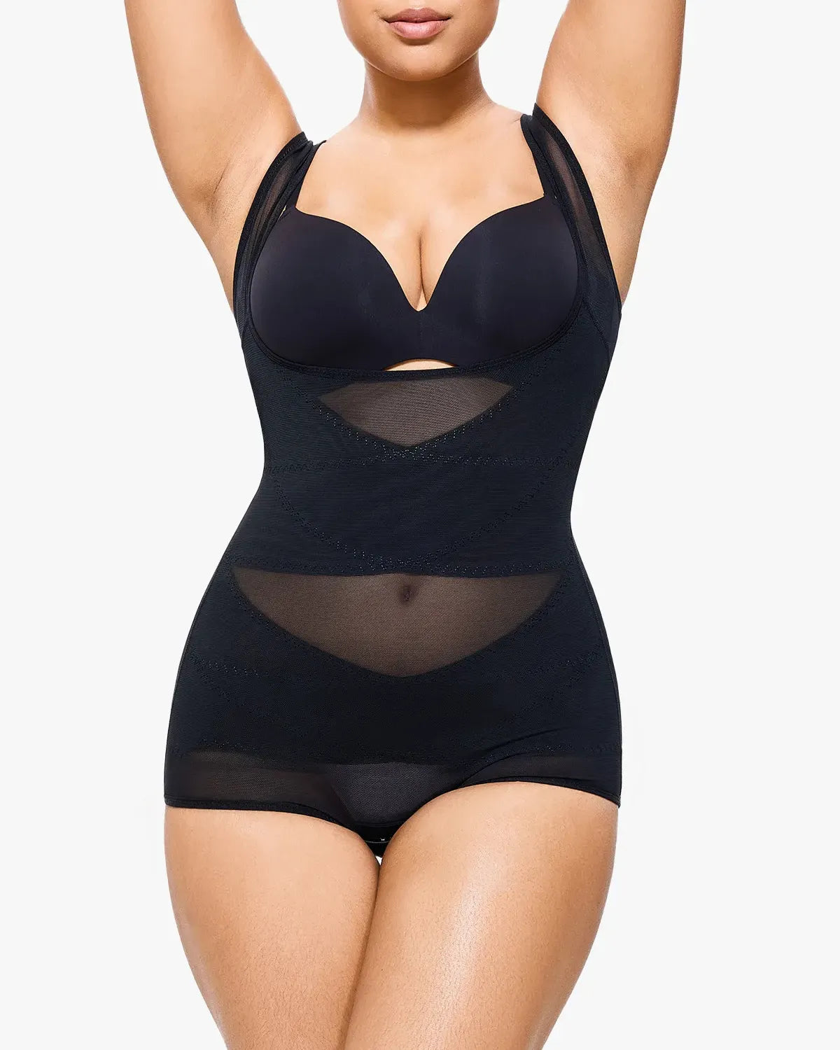 Mesh Tummy Tuck Body Triangle Shapewear - Volutto