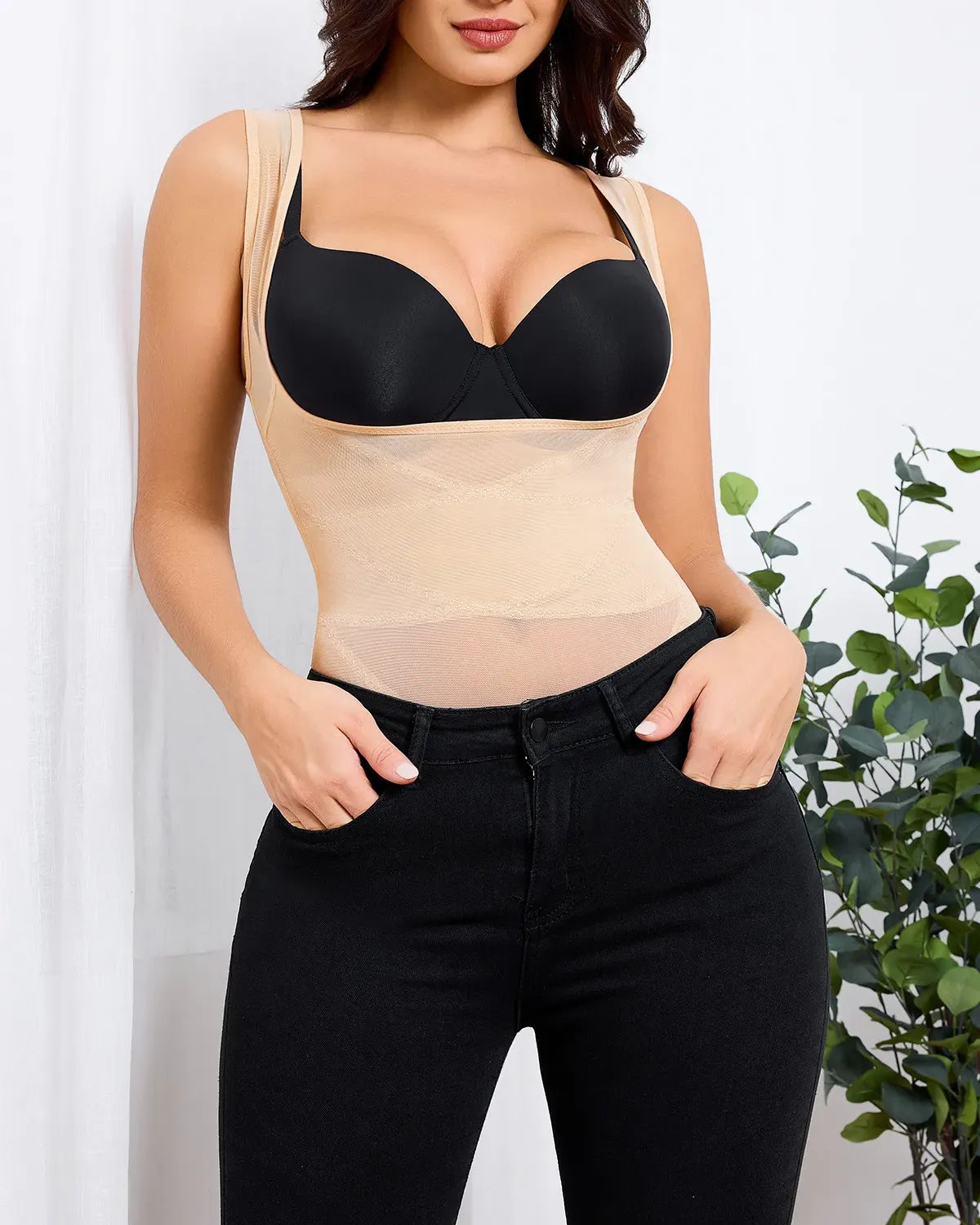 Mesh Tummy Tuck Body Triangle Shapewear - Volutto