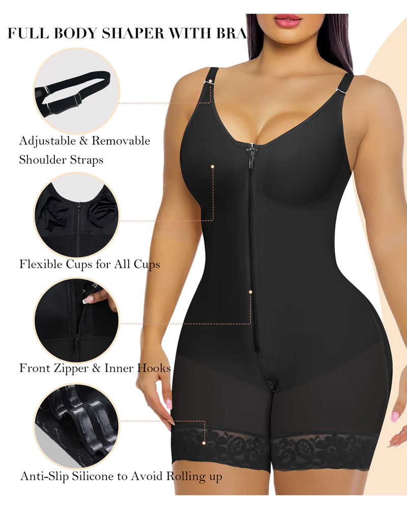 Tummy Control Butt Lifter Shaper with Zipper Crotch - Volutto