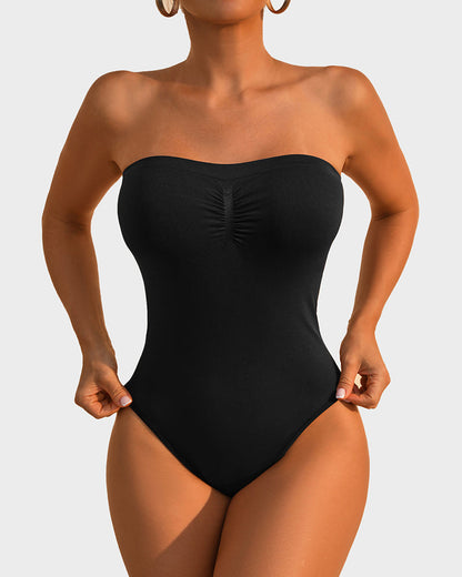 Strapless Tummy Control Sculpting Bodysuit - Volutto