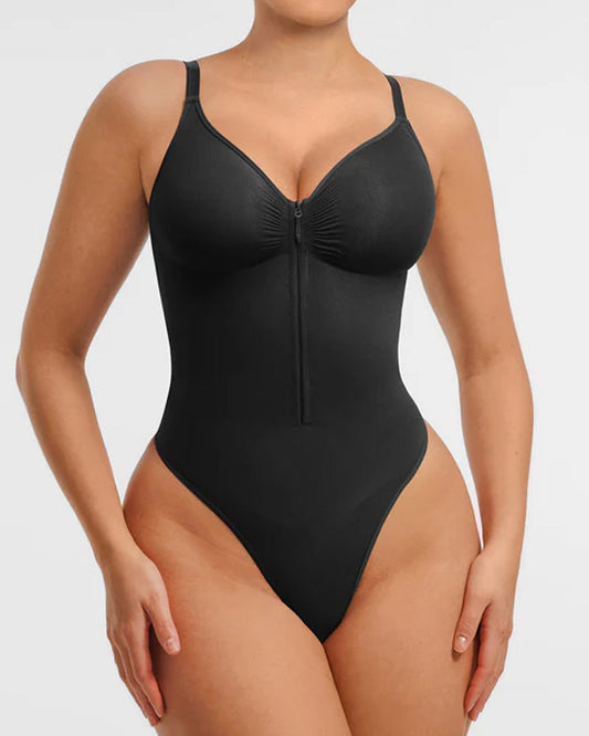 Seamless Covered Bust Jumpsuit Thong Bodysuit - Volutto