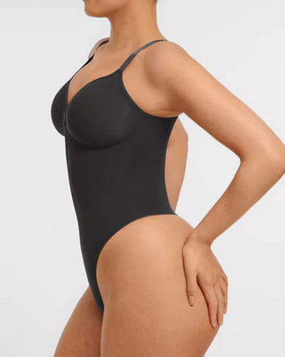 Seamless Covered Bust Jumpsuit Thong Bodysuit - Volutto